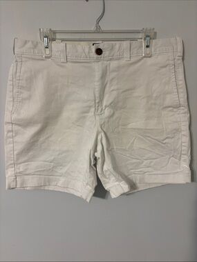 J. Crew Men's White Flat-Front Cotton Shorts